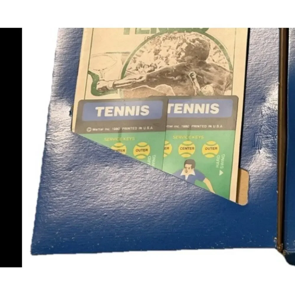 Vintage Intellivision TENNIS Video Game 1980 CIB Box Manual Overlays Mattel 3537